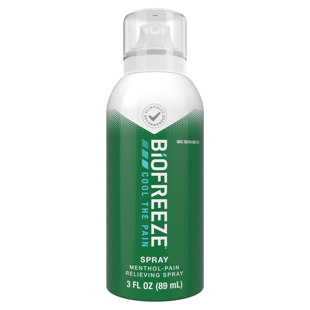 痛みの軽減のためのBiofreeze Mentholのスプレー3のFLのOZの無色のエーロゾルのスプレーは筋肉、関節炎、簡単な背痛および接合箇所の苦痛に関連付けました