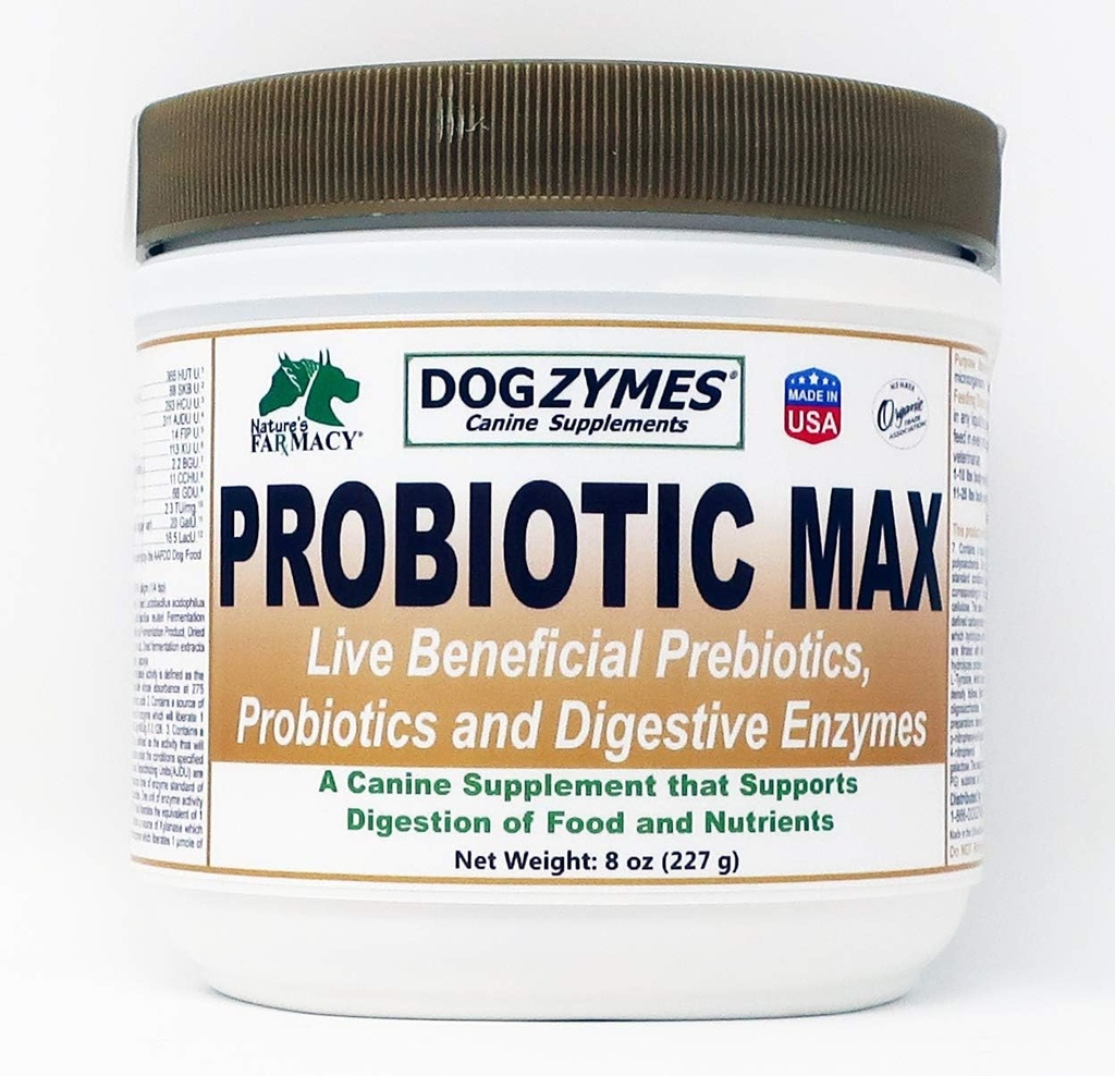 Dogzymes Probiotics Max-10 Billion CFUのプロバイオティクス、プレバイオティクス、消化酵素 - (8オンス)