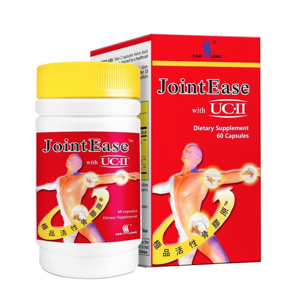 FARLONGジョイントUC-II、Undenatured Type II Collagen、グルコサミン塩酸塩、コンドロイチン硫酸塩、共同食事療法の補足とのEase  60のカプセル