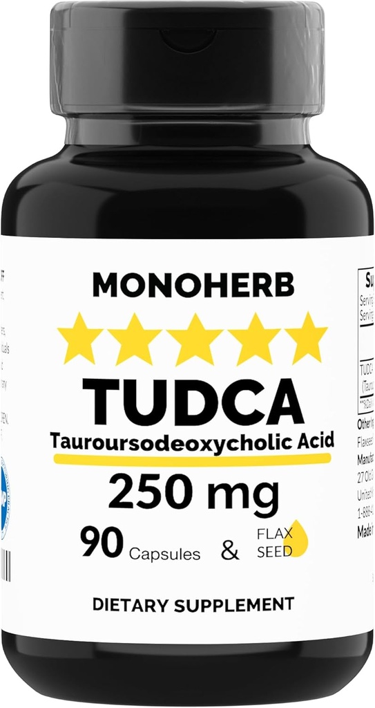 MONOHERB TUDCA - Tauroursodeoxycholic 酸 - カプセルあたり250mg - 90ベジタリアンカプセル - アメリカ製