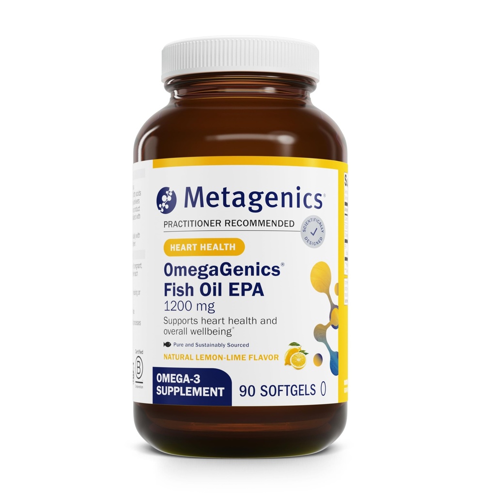 メタジェニックスオメガジェニックスフィッシュオイルEPA 1200 - Omega-3フィッシュオイルサプリメント - 心の健康と免疫システム健康のために* - 90ソフトゲル