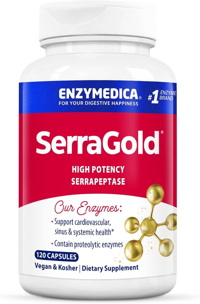 Enzymedica、SerraGold、サポート回復、免疫および心血管系、自然な補足、120の計算(FFP)