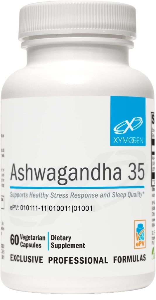 XYMOGEN アシュワガンダ 35 - 特許を取られた、浄化されたAshwagandhaの根+葉のエキス(35%のwithanolideのグリコシド) - 健康なストレスの応答、弛緩および質の夜間残りを支えて下さい(60のカプセル)