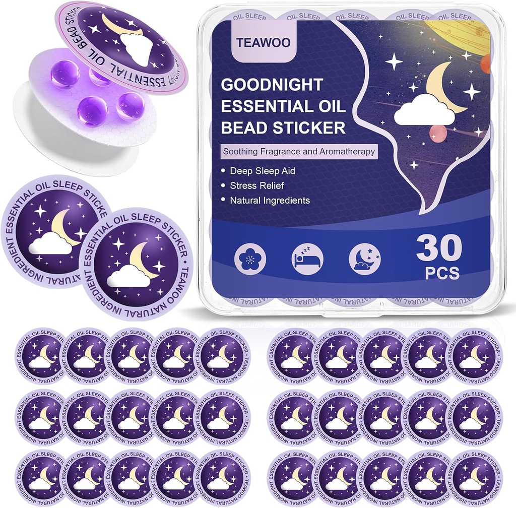 大人と子供のための睡眠パッチ、Goodnight Sleep Oil Bead Sleep Aid Patches(30 PCS、最大120 泊)、100%天然植物成分でSweet Dream Formulaをアップグレード
