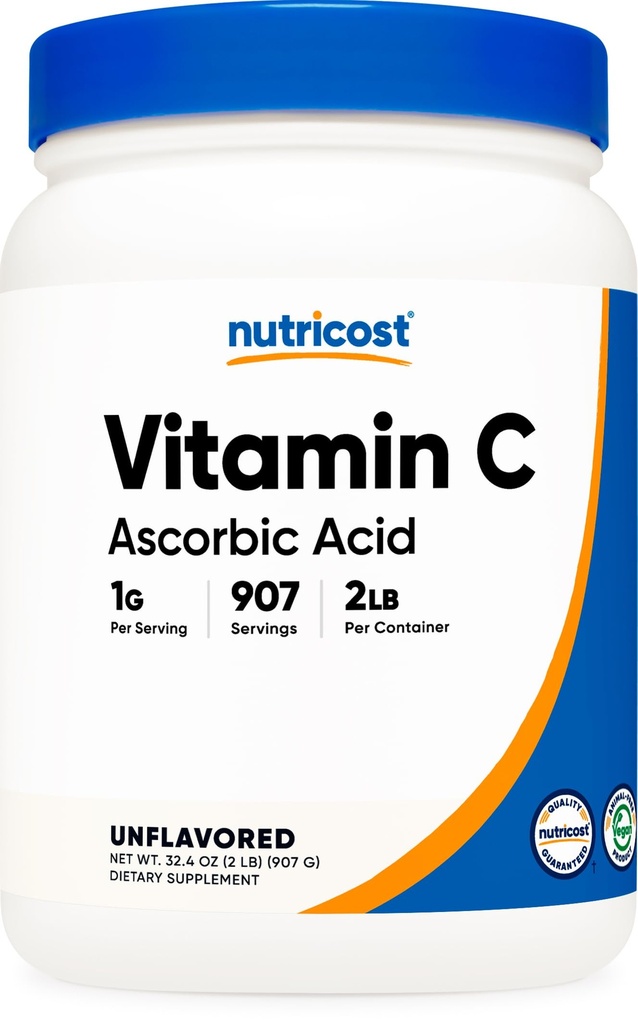 Nutricostアスコルビン酸パウダー(ビタミンC)2 LBS - グルテンフリー、非GMO