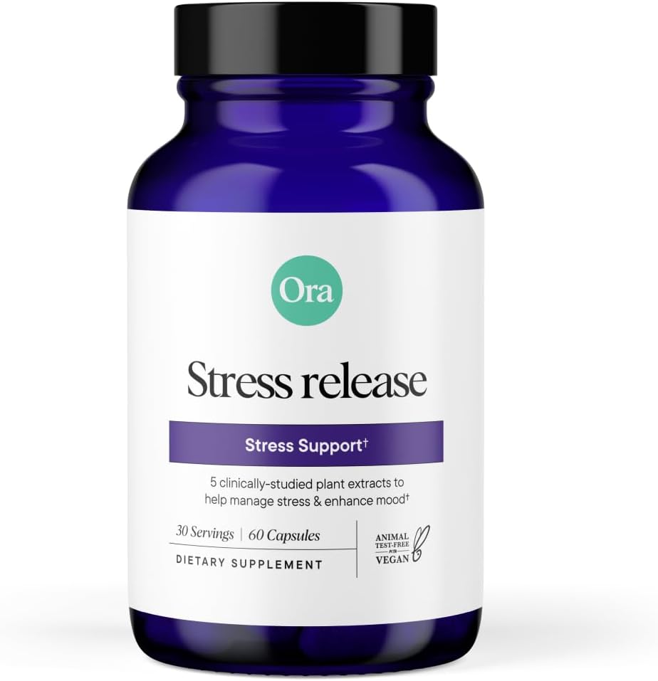 Ora Organic - ストレスリリーフサプリメント - 気分と精神的な焦点をサポート - カルムを感じてリラックス - 感覚アッシュワガンダ、サフラン、ジンセン、L-テアニン、レモンバーム - 60カプセル