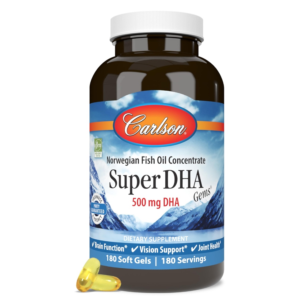 カールソンラボ - スーパーDHA 500mg。 - 180Softgels