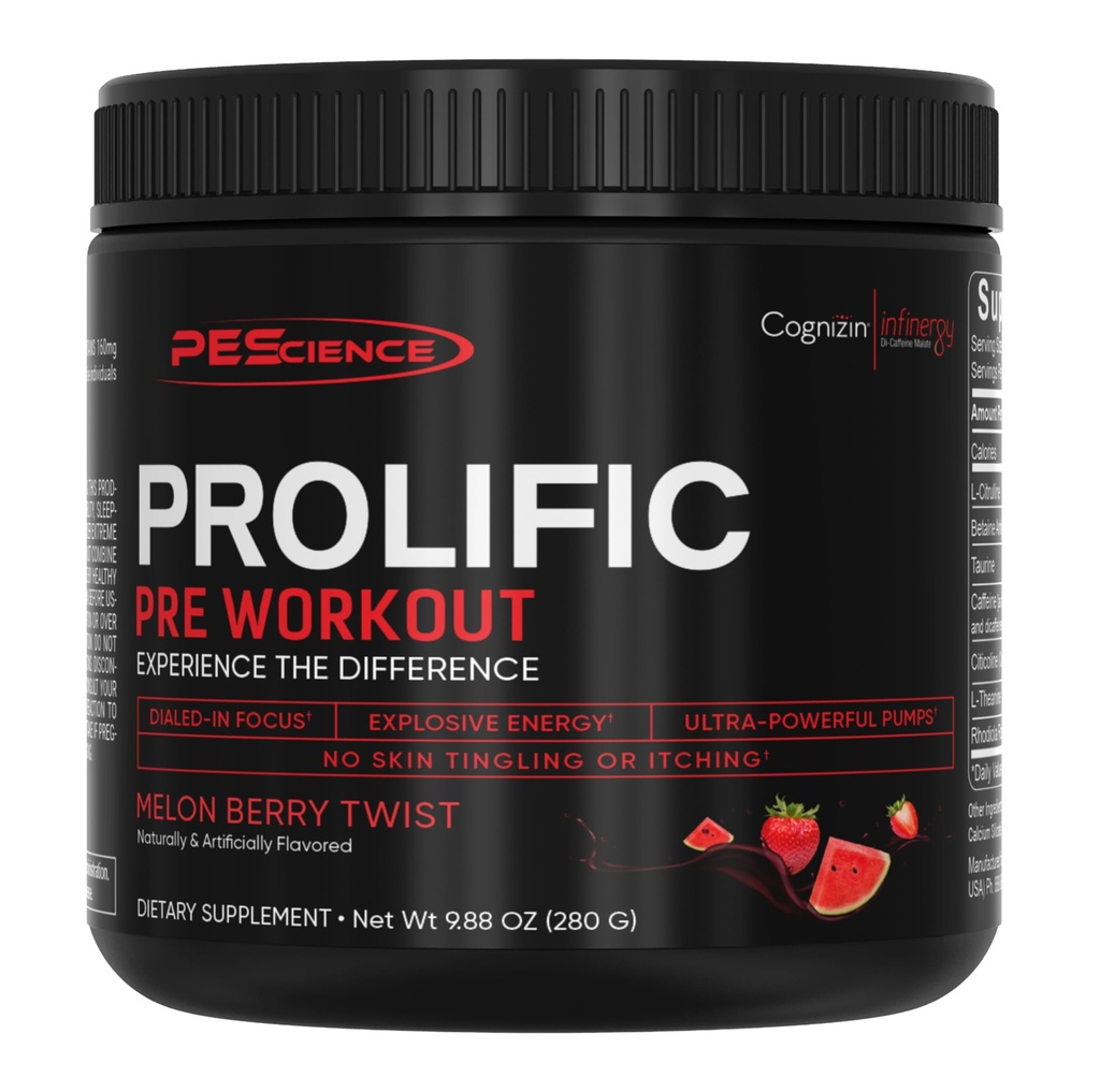 PEScienceは、L-Citrulline、Nitric Oxide Booster、エネルギー粉末および焦点のための向知性を持つ男性と女性のための前ワークアウトパウダー - Beta Alanineなしでプレワークアウト - 40 Scoops、メロンベリーツイスト