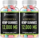 [2-パック] – Hemp Gummies Premium 12,000 – 炎症 – ビタミン&オメガ 3,6,9 – アメリカ製 (120 カウント) – [2-パック]
