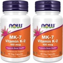 Now Foods Vitamin K-2 (MK7) Veg Capsules, 100 mcg, 60 Count, Pack of 2