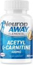 NeuropAWAY Elements Acetyl L-Carnitine 500mg 60ct カプセル(60 500mg カプセル/ボトル) ベジギーキャップ 米国で作られた第三者テスト