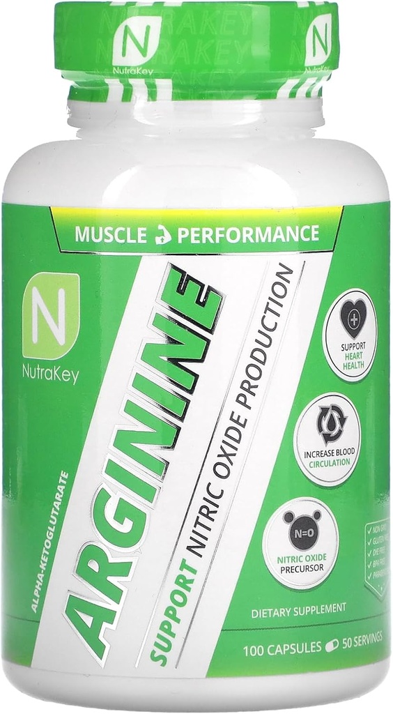 NutraKeyアルギニン500mg、100カウント
