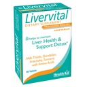 HealthAid LiverVital - ミルクアザミ、タンポジオン、ターメリック&アーティチョークプラスメチオニン、コリン&イノシトールによる1日1回ハーブ肝臓サポート | ベジタリアン、60錠