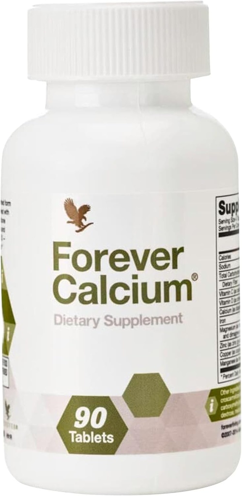 Forever Living - Forever Calcium® - 最適な骨の健康サポート - グルテンフリー - Di-Calcium Malate Blend、ビタミンD、マグネシウム、亜鉛 - 90錠