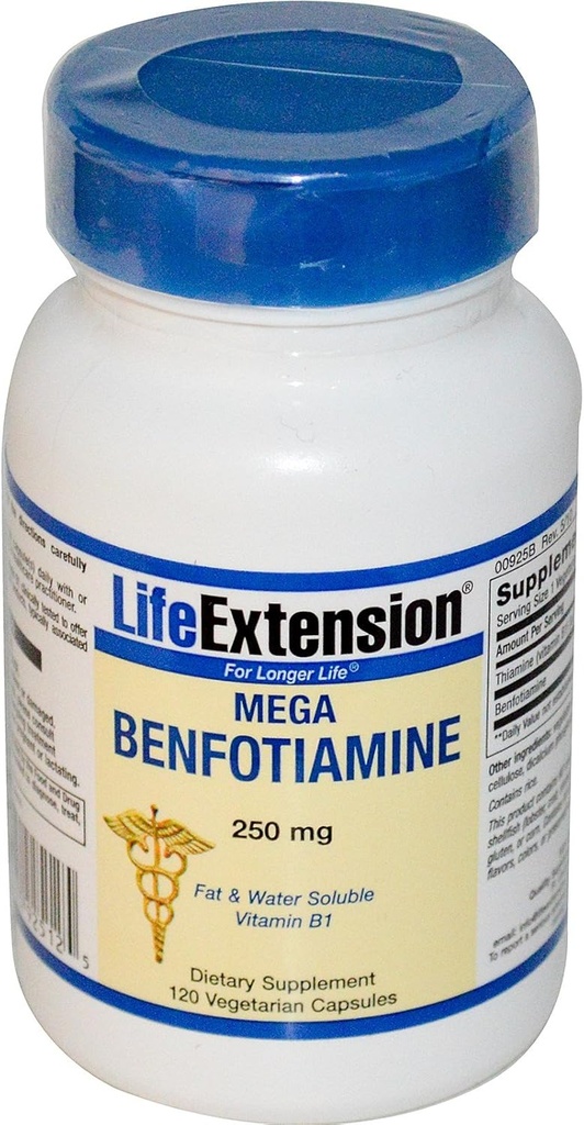 ライフエクステンションメガベンフォチアミン、120 vcaps 250 mg
