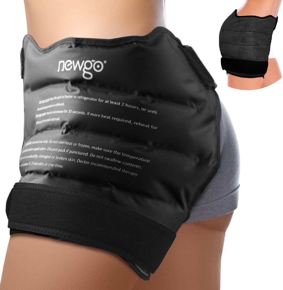 ヒップの取り替えの外科のためのNEWGOのアイスパック、ゲルの風邪のパックのヒップの胸当て、Sciatica、Flexorの苦痛、炎症、膨張-黒