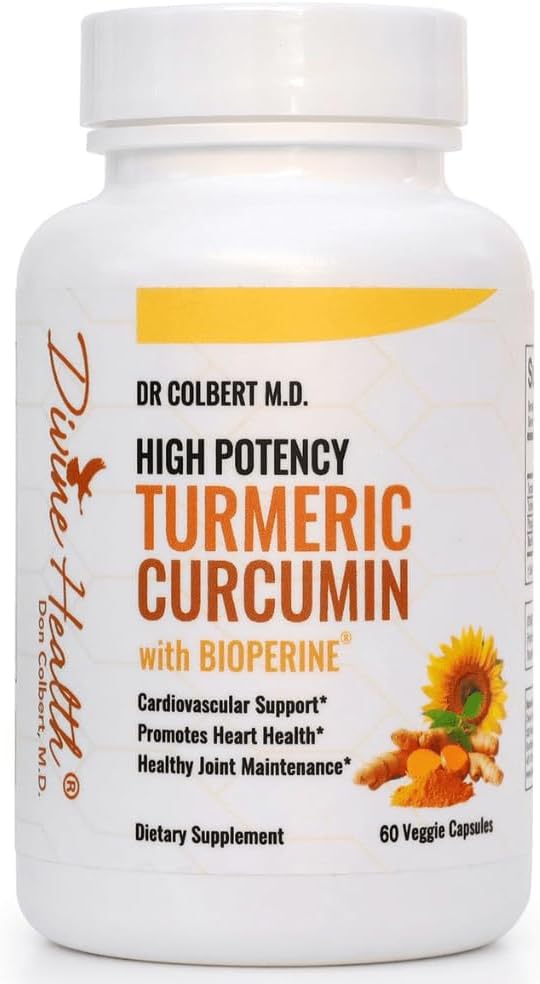 ダイvine Health Dr. Colbert、MD ハイポテンシカル クルクミン with BioPerine (ブラックペッパー 吸収用) 500mg ターメリック エキス 95% クルクミノids & 150mg 全ルート ターメリック | 60 カプセル