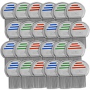 Lice Comb - (24のパック) 個別にパッケージされた専門のステンレス鋼のヒューズおよびNitのCombsは慰めのための円形の先端の卵を取除きます
