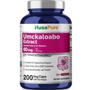 NusaPure Umckaloabo 4:1 エキス, 60 mg 相当 240 mg Veggie キャップ 200 カウント (非GMO, ビーガン)