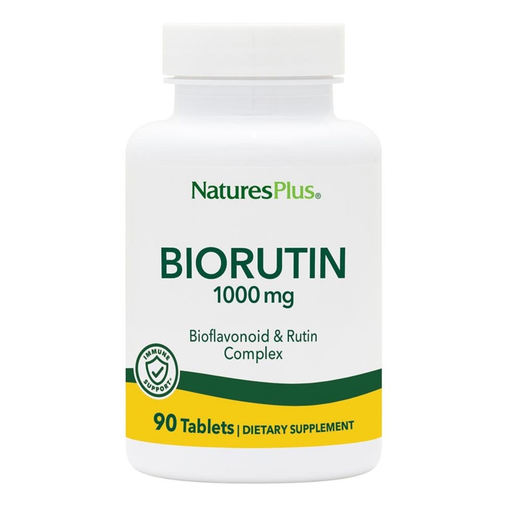 Natures Plus Biorutin 1000mg - 90錠 - Bioflavonoid&Rutinコンプレックス - 血管機能と循環をサポート - ベジタリアン、グルテンフリー - 90サービング