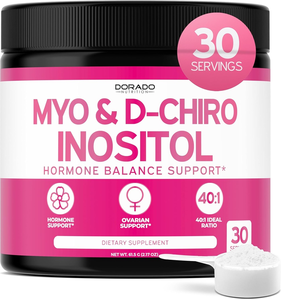 Myo-Inositol&D-Chiro Inositolサプリメントパウダー(2050mg/サービングの理想的な40:1比Myo Inositol、30日の供給) 女性&Ovarian健康のためのホルモンバランス - サードパーティテスト、ビーガン&米国メイド
