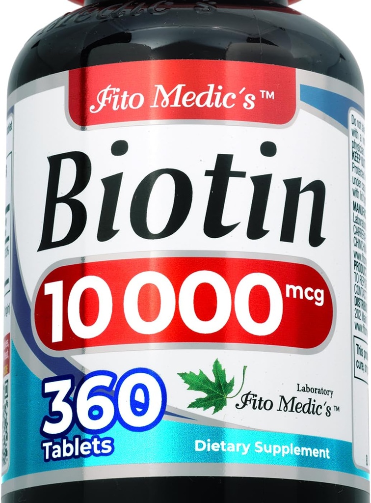 FITO MEDIC'S Lab | ビオチン 10000mcg | 360 タブ | ビオチン | ビオチン サプリメント | ビオチン ビタミン | ビオチン ピル | ビオチン パラ エル カベッロ | ビオチン タブレット | 超高吸収
