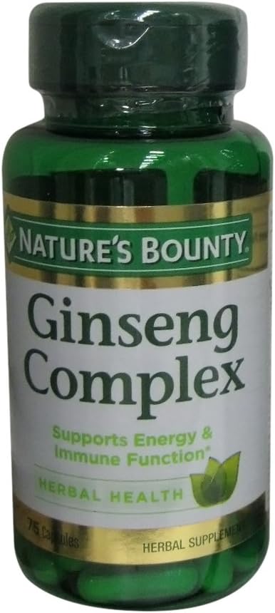 Nature's Bounty Ginsengコンプレックスハーブヘルスカプセル75 Ea(2パック)