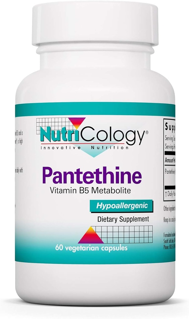 栄養学のPantethineの補足-ビタミンB5、パントテン酸、代謝サポート、肝臓サポート、心臓血管の補足、補酵素A、660mgのベジタリアン カプセル- 60の計算