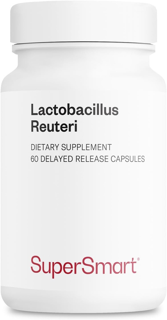 Supersmart - Lactobacillus Reuteri 5 Billion CFU per Day - Probiotic Supplement | Non-GMO & Gluten Free - 60 DR Capsules