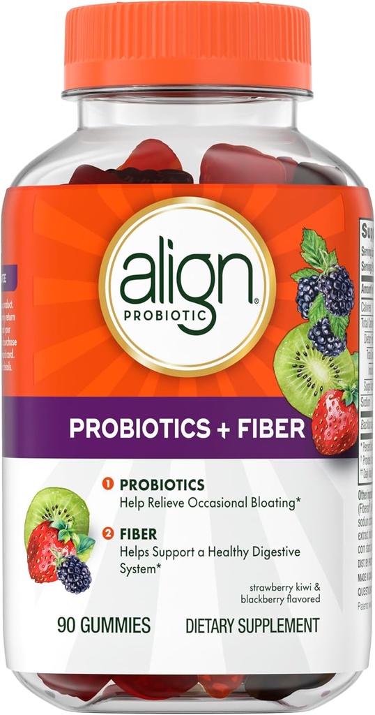 Align Probiotics、Probiotics +繊維、Probioticsは、時折Bloating*、繊維の助けを取り除きます健康な消化器系*、#1医者によって推薦されるプロバイオティック ブランドを支えます*、90のグミ