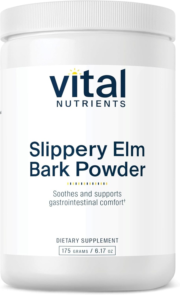 Vital Nutrients スリッパ エルム 樹皮パウダー | ハーブ リーキー ガット サポート | ヴィーガン 消化管定期運動支援 | グルテン、酪農場、大豆フリー | GMO | 2500mg