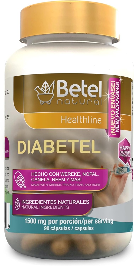 BetelナチュラルによるDiabetelカプセル - SoporteナチュラルパラエルDiabetel - 90カプセル