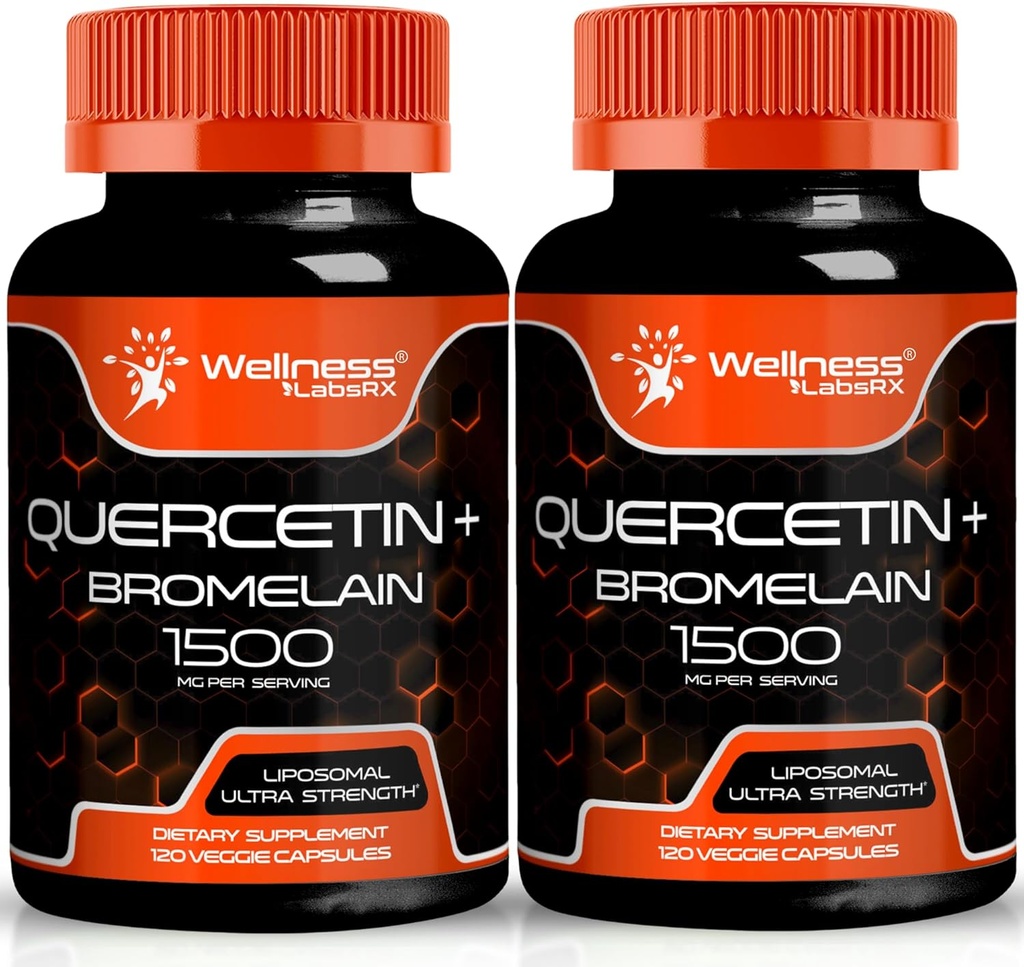 Bromelainの補足- 1500mg - 男性および女性のための免疫サポートそして中心の健康のカプセル、ケルセチンの補足はサポート接合箇所及び健康な呼吸器システムを助けます- 120の計算(2パック)