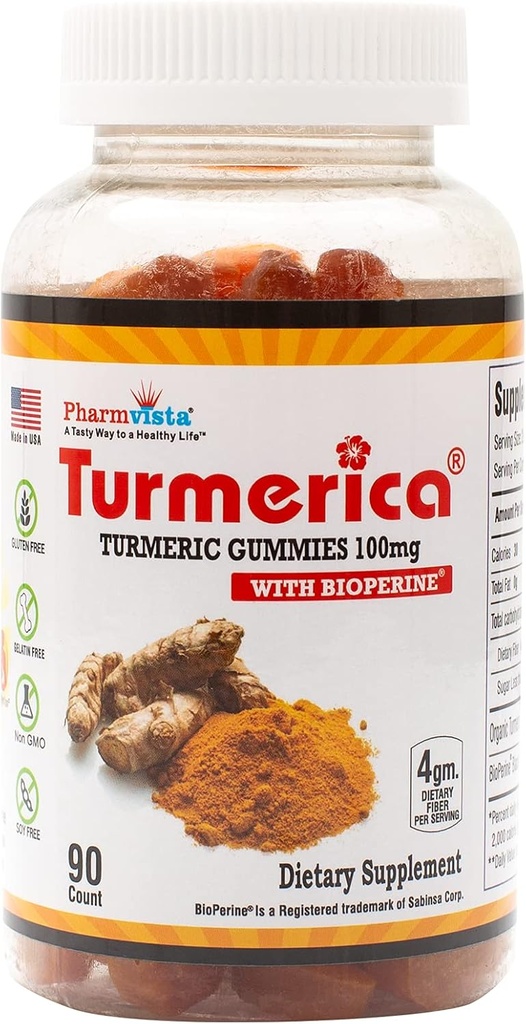 高められた吸収のためのBioPerineの黒のペッパーが付いているTurmeric Curcuminのグミー100mg、90の計算、米国製
