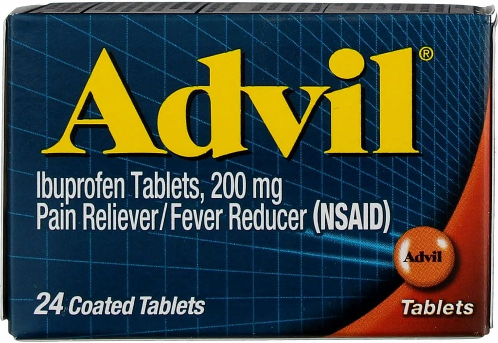 Advil Ibuprofenの痛みのReliever/Feverの減力剤、200のmgの上塗を施してあるタブレット- 24のctのパック2
