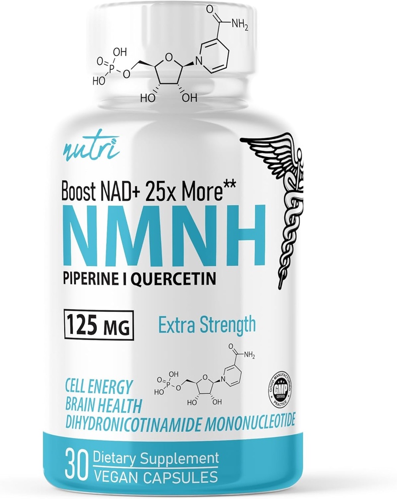 Nature's Fusions NMNH (NMN Supplement Alternative) (Dihydronicotinamide Mononucleotide) 125mg - 25倍 より効果的 NR&NAD + - 最大10倍のNAD +をブースト - 30カウント(30分)
