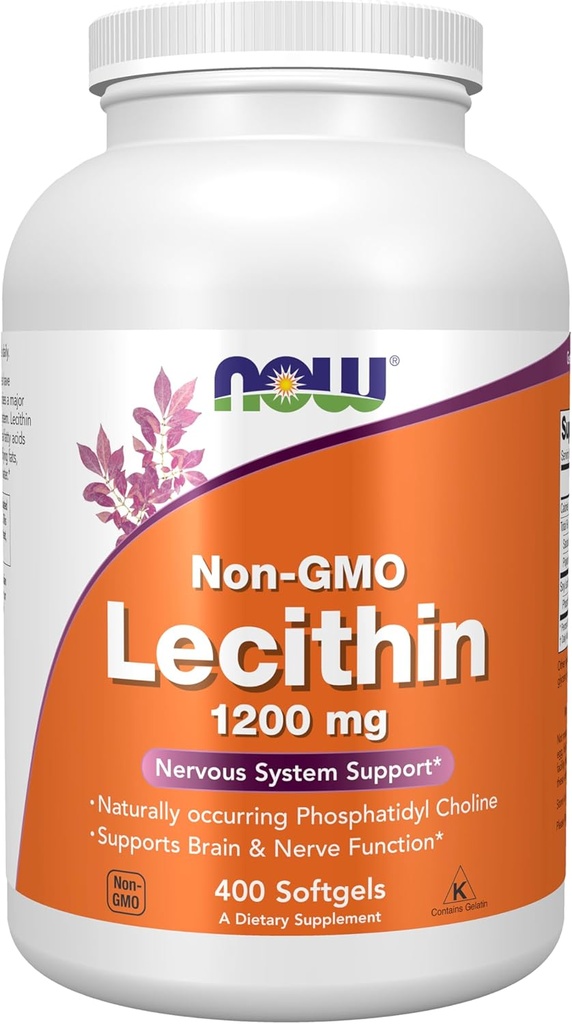 NOWの食糧補足、自然発生するPhosphatidylコリン、400のSoftgelsのLecithin 1200のmg