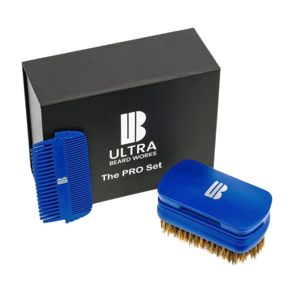マグネット付き「プロ」ベアードキット - ミラー、ボアブレザーブラシ、および2つのコンブ付き究極の3-in-1取り外し可能なセット