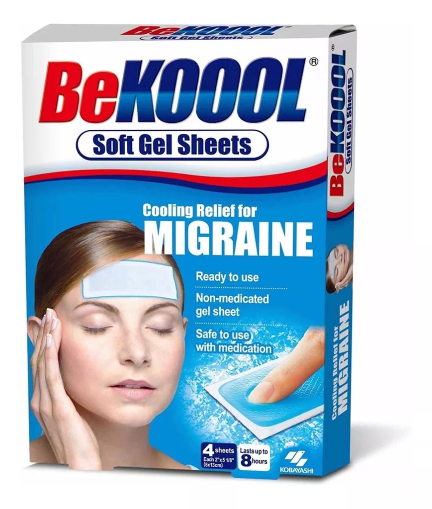 Migraine、柔らかいゲル シート、4枚のシート(4枚のパック)のためのKooolの冷却の救助をして下さい