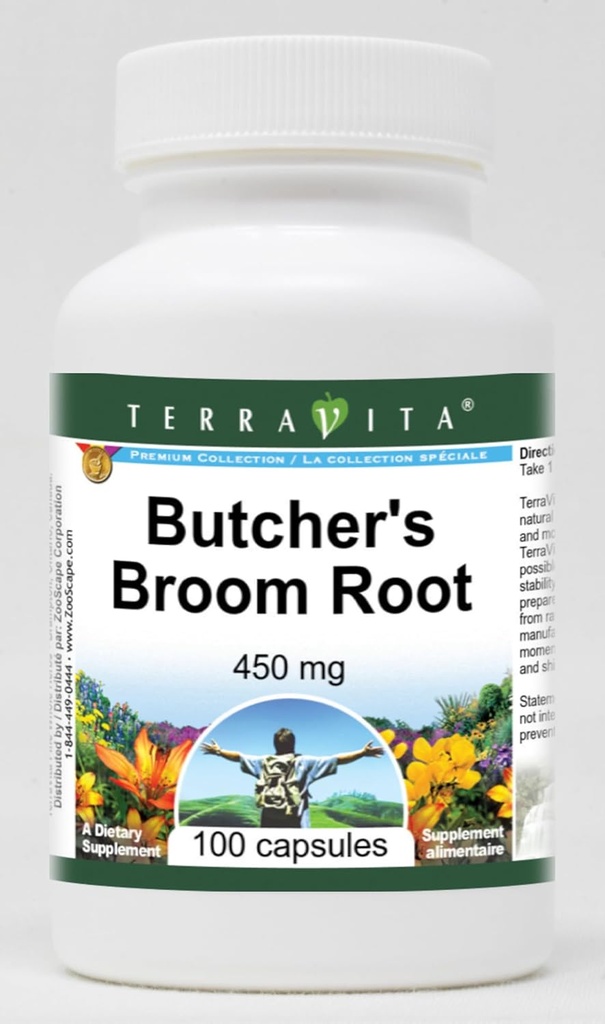 Butcher's Broom Root - 450 mg (100 カプセル、ZIN: 510880) - 3 パック