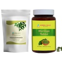 HERBAL HILLSのNeemの葉の粉およびMoringaは2のコンボのShigruのパックを錠剤にします