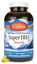 カールソンスーパー DHA 宝石 - 500 mg DHA サプリメント, 640 mg 脂肪酸, ノルウェーの魚油濃縮物, ワイルドキャッチ, 持続的に供給された魚油カプセル, 240 ソフトゲル