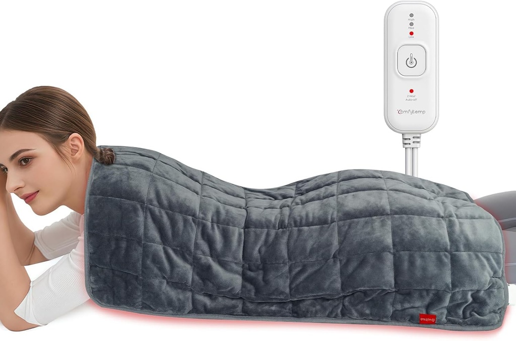 Comfytempは背部及び湿気のための暖房パッド17"×33」、余分大きい電気ヒート パッド、ママの女性人のお父さん、完全なボディ熱されたパッド、より深い筋肉及び痛みの救助のための誕生日のギフトを重くしました