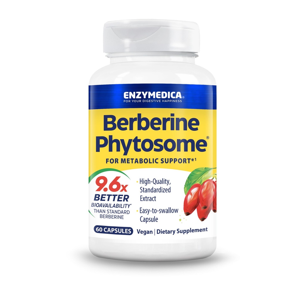 Enzymedica、Berberine Phytosome、9.6Xよりよい生物学的利用性、メタボリック サポートのための高い効力の自然なビーガンの食事療法の補足、60のカプセル