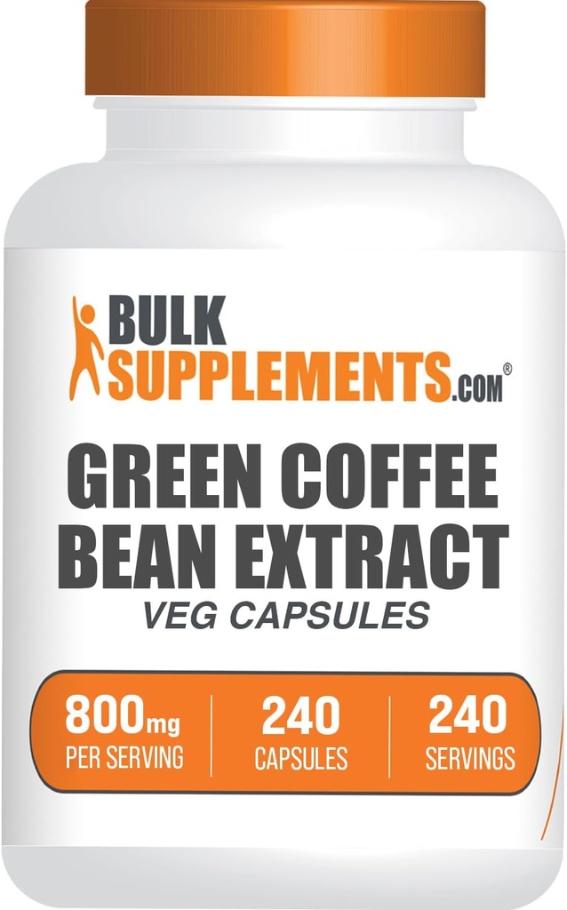 BulkSupplements.comグリーンコーヒー豆エキスカプセル - グリーンコーヒー豆サプリメント、グリーンコーヒー豆カプセル - グリーンコーヒー豆8000mg、ビーガン - 1カプセル1便につき240ベジーカプセル