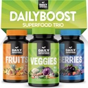 DailyBoost - 自然エネルギーブーストのためのベリーと42の異なる全食品の果物と野菜のサプリメント - 100%の果物と野菜のカプセルのバランス - アメリカ製