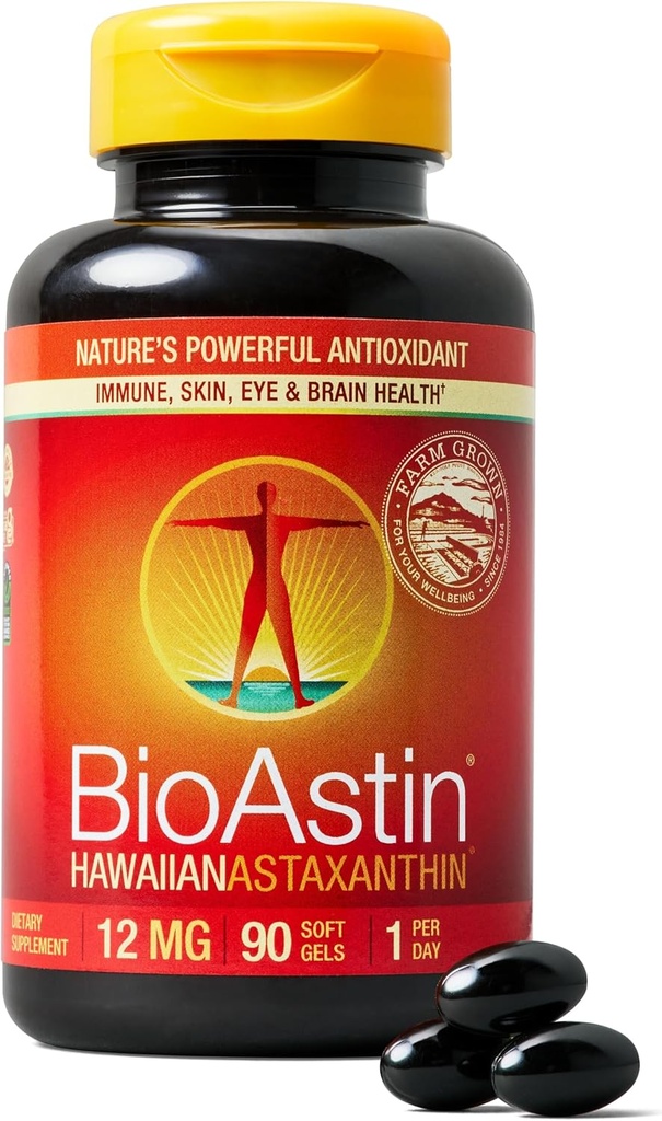 NUTREX HAWAII BioAstinのハワイのアスタキサンチン - 12mg、90 Softgels - 農場指示の優れた酸化防止剤は目、皮、接合箇所及び免疫システム健康を支えるために補います-非GMO及びグルテンフリー