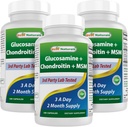 ベストナチュラル、グルコサミンコンドロイチンとMSMジョイントサプリメント、サービングあたり2600mg、(180カウント)