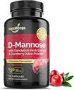 D-Mannose 1500mg、Dandelionハーブとクランベリー抽出物、UTIサポートのための自然な尿路面電車クレンジング、男性と女性のための不純物の洗い流し、解毒。