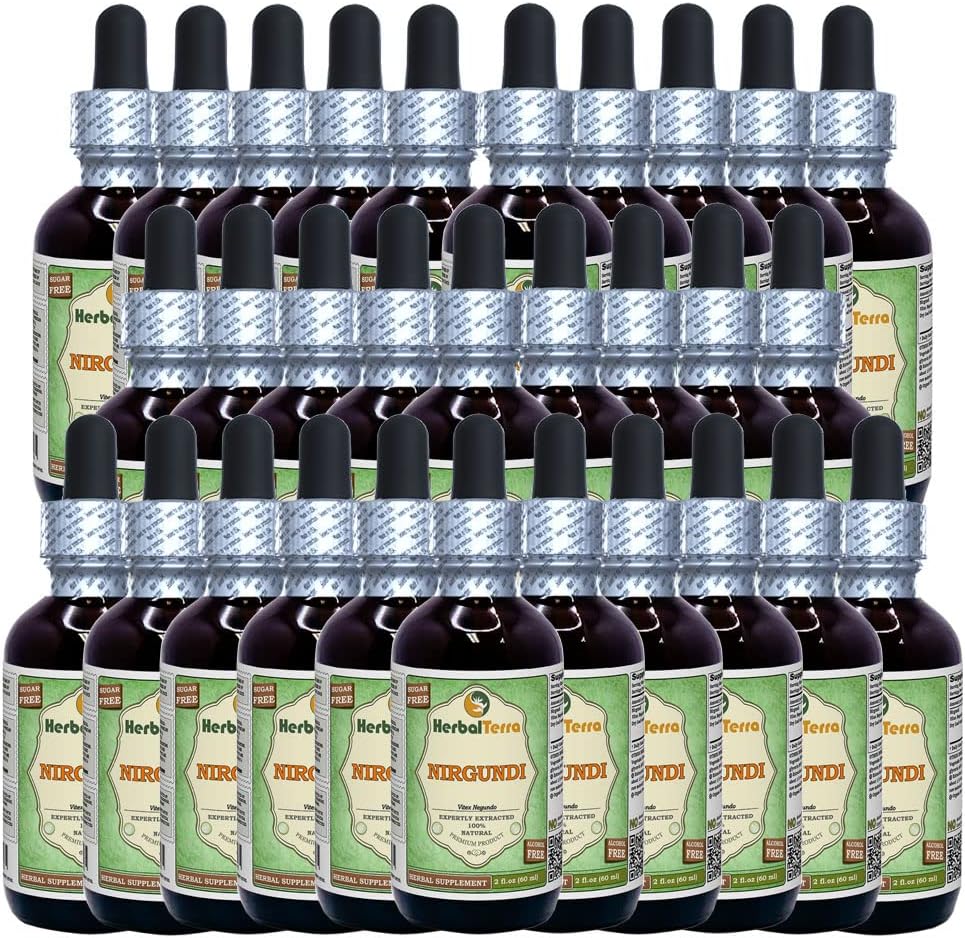 ニルガンディ(Vitex Negundo)ドライリーフアルコールフリー液体エキス(ブランド名:HerbalTerra、米国製) 30x2 oz